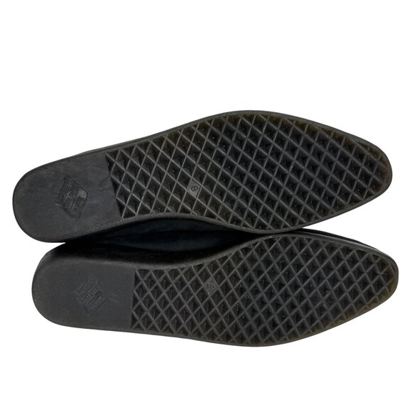 Vintage Mixed Blues Women Size 8 Black Nubuck Slip-On Loafers Comfortable Narrow - Picture 8 of 11